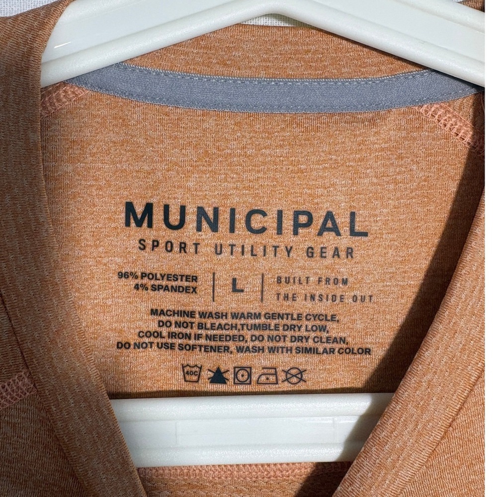 Municipal Sport Utility Gear Mens Large Heather Orange Performance T-Shirt L - Picture 3 of 9